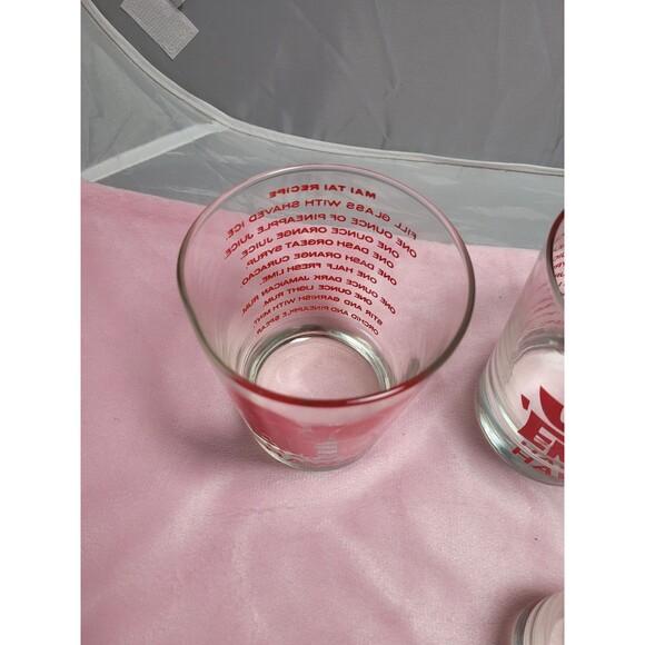 3 Hawaii Suck 'Em Up! Mai Tai Recipe 4 1/4" Cocktail Rocks Glass Libbey Tiki Bar - Picture 2 of 7